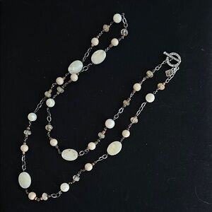 Silpada Silver and Cream Beaded Necklace